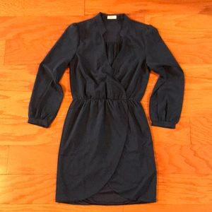 Navy Blue Long Sleeve Dress - Small